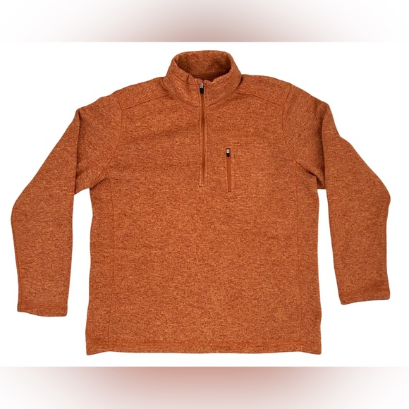 Eddie Bauer Men’s Orange Rust 1/4 Zip Pullover Sweater Size L Gorpcore Barncore - Picture 1 of 8